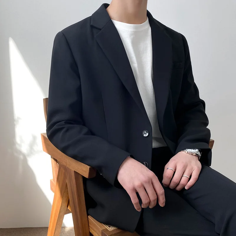 Мужская Осенняя однотонная куртка в стиле ретро