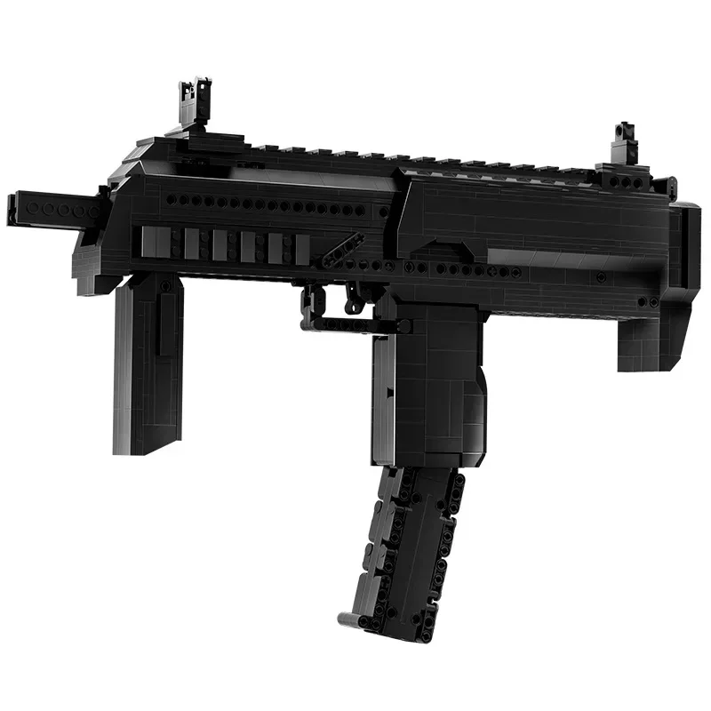 Фото MOC военная серия, строительный блок, пистолет MP7, может огненные пули, строительный блок, собранный для мальчиков, как собирать подарки, детские игрушки №5