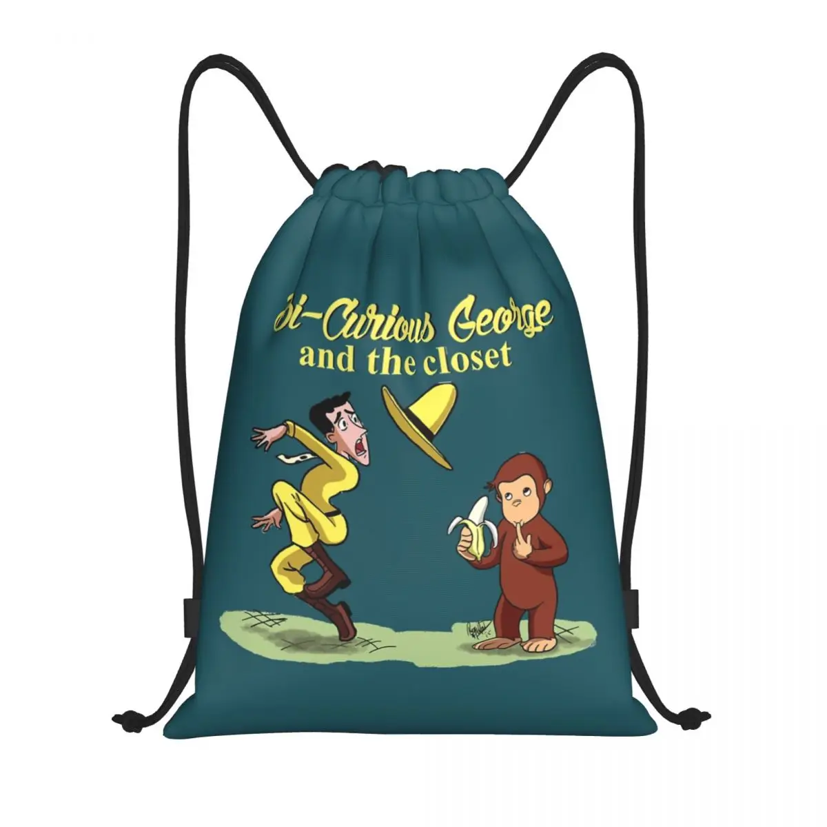 Персонализированные сумки на шнурке с изображением любопытного Джорджа