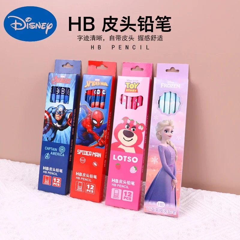 12 шт. новый карандаш Disney HB с ластиком мультяшная принцесса Эльза Лотсо для