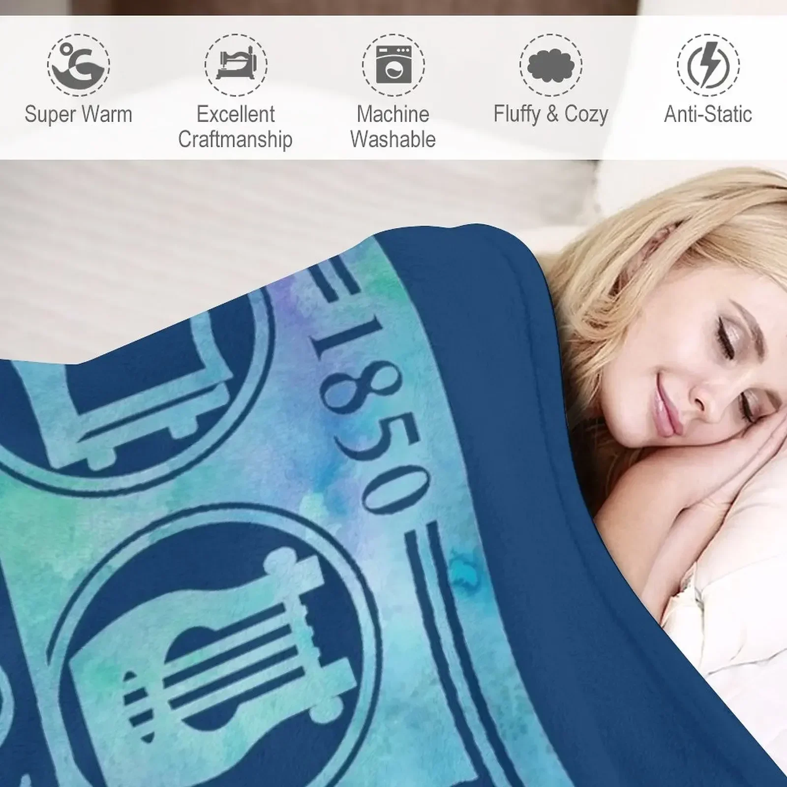 Дизайн акварельного логотипа Meliora University of Rochester в синем одеяле Роскошные одеяла