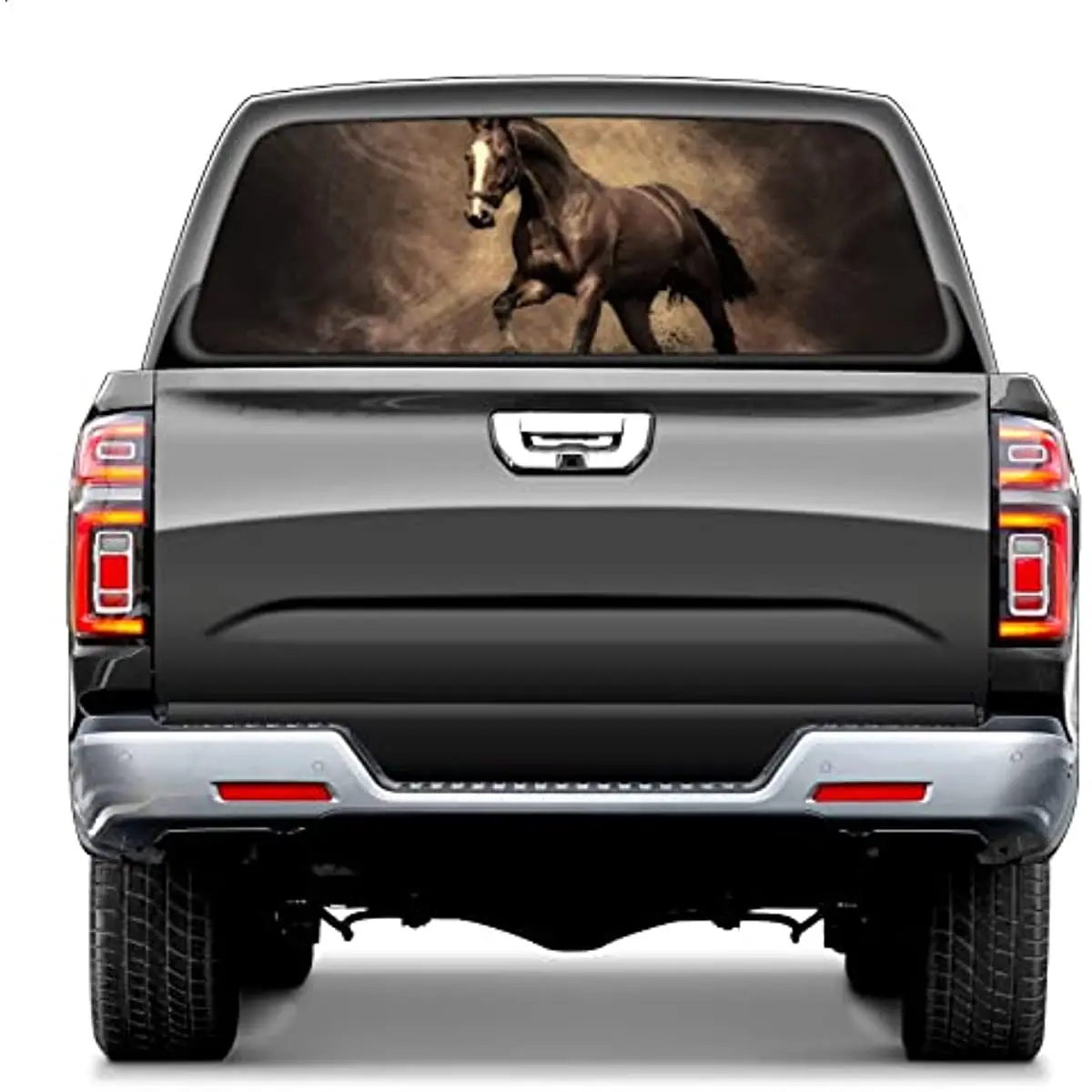 

Galloping Stallion Rear Window Decals for Trucks,Applicable Truck 、 Car 、SUV for Back Window Sticker , Car Rear Window Decal 66"