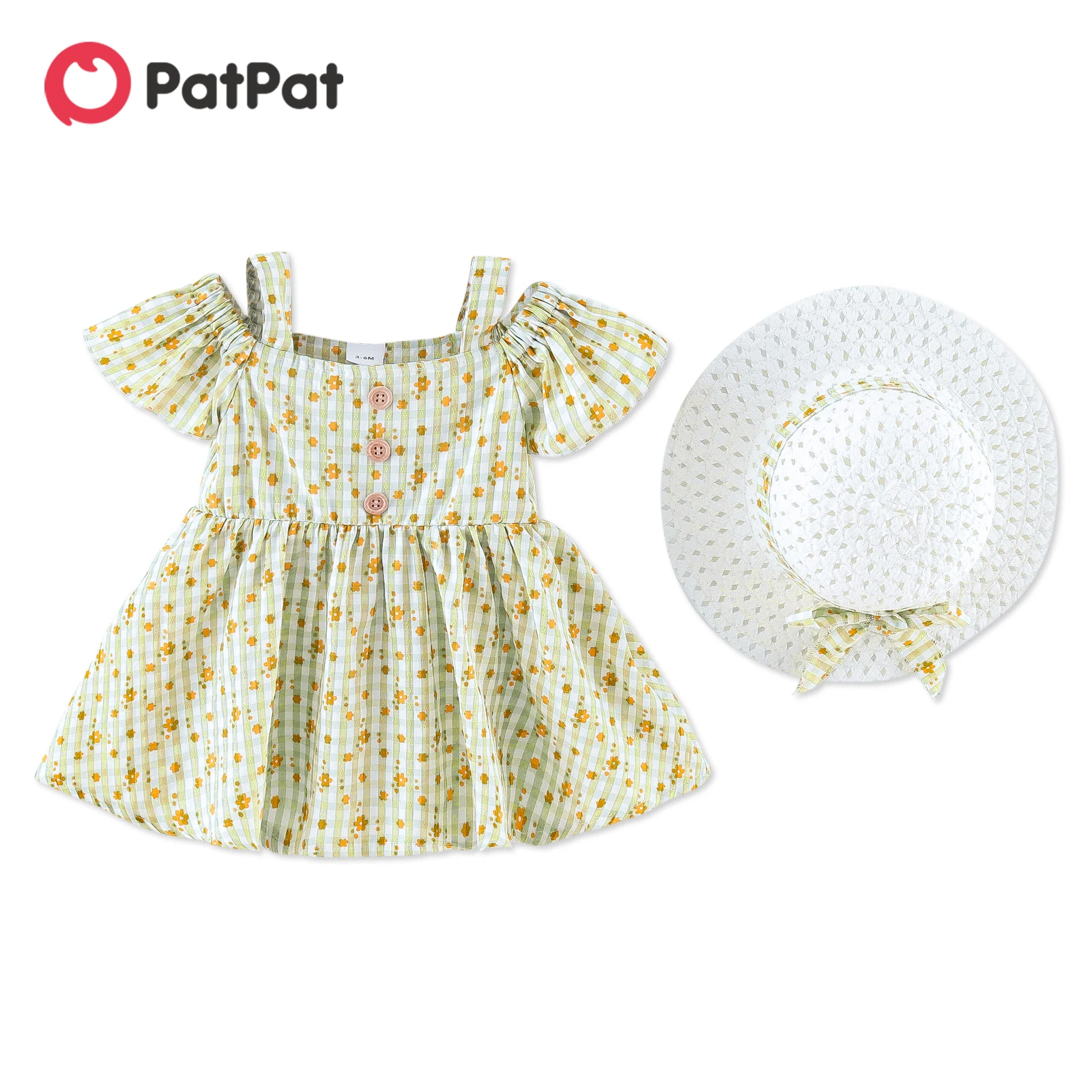 

2 шт., клетчатое платье с открытыми плечами и коротким рукавом