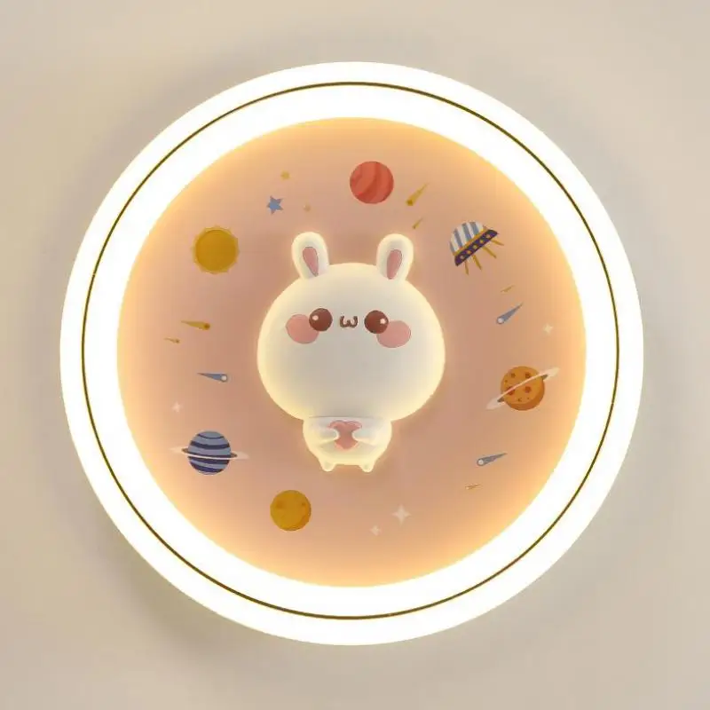 

Home deco pink Rabbit LED Ceiling Lamp study work surface lighting lampara Girl Princess pink led strip wall mounted led light