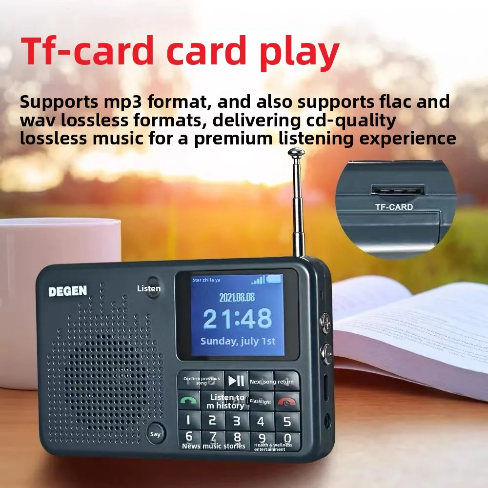 Фото Для DEGEN DE666 4G Smart Radio: портативная сетевая рация с голосовым управлением AI, проигрывателем TF-карт, LED-фонариком и функцией телефонных звонков №3