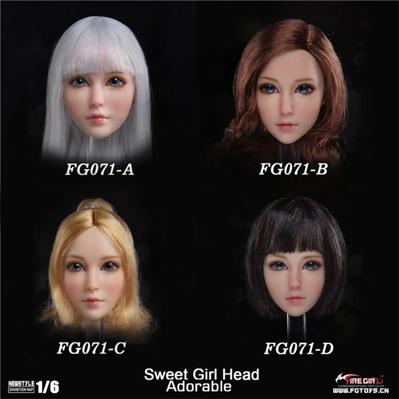 Игрушки Fire Girl FG071 1/6, женщина-солдат, милая девушка, волосы, растение, голова, резьба, модель, игрушка для 12 дюймов, экшн-фигурка, тело