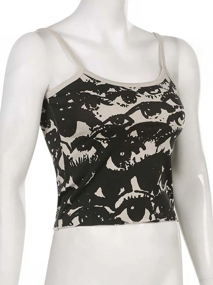 Футболка женская с коротким рукавом короткий топ принтом в готическом стиле