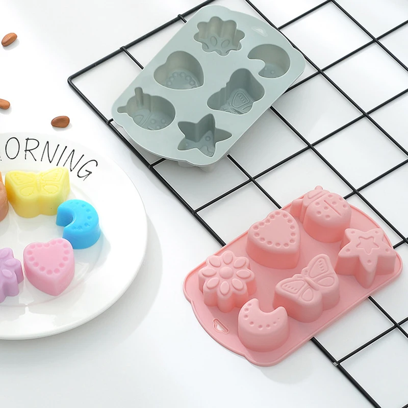 

6 Grid Insect Shape Butterfly Fondant Sugarcraft Cake Chocolate Baking Mould Jelly Pudding Cookie Soap Kitchen Ice Cubes Tools