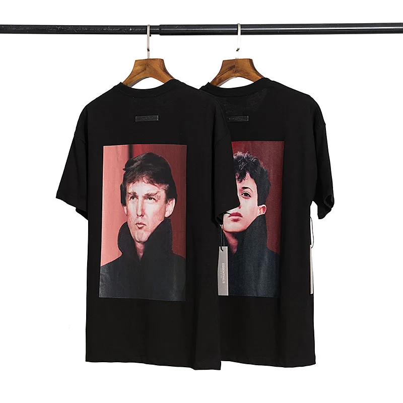 

2021 Summer ESSENTIALS Figure Print T-Shirts Men Women 100% Cotton Tee Hip Hop High Street Casual Oversize T Shirt FG