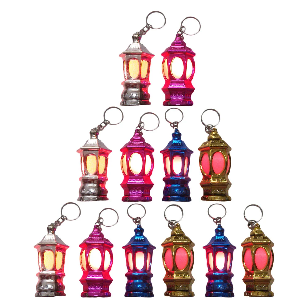 

40 Pcs Lantern Key Ramadan Keychain LED Pendant Moroccan Decor Keyring Home Shine