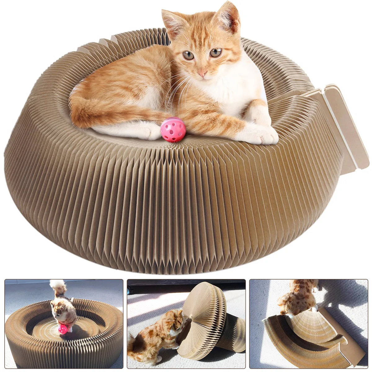 

Волшебный орган, кошачий Когтеточка, игрушка для кошек с колокольчиком, кошачий Когтеточка, рама для лазания, Круглый гофрированный кошачий...