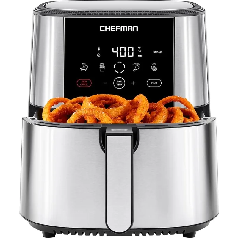 

Chefman TurboFry® Touch Air Fryer, XL 8-Qt Family Size, One-Touch Digital Control Presets, French Fries, Chicken, Meat, Fish