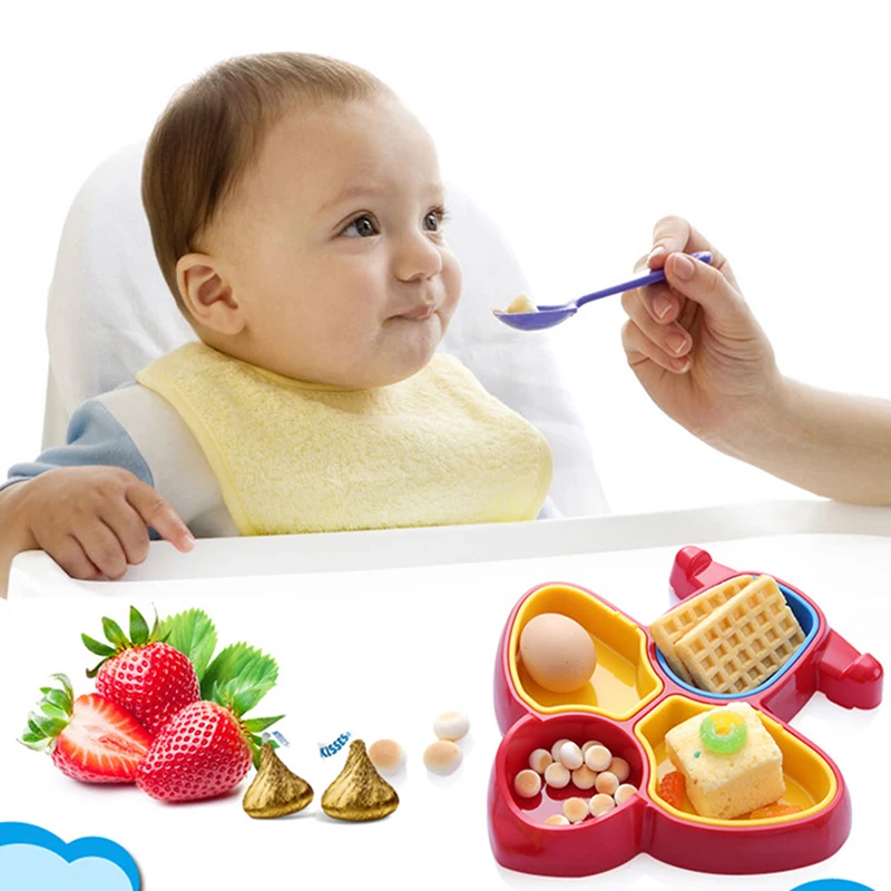 

Creative Cartoon Airplane Styling Children's Plate Multi-fun Interesting Sturdy Gum Plate Baby Kid Food Serving Tray Tableware