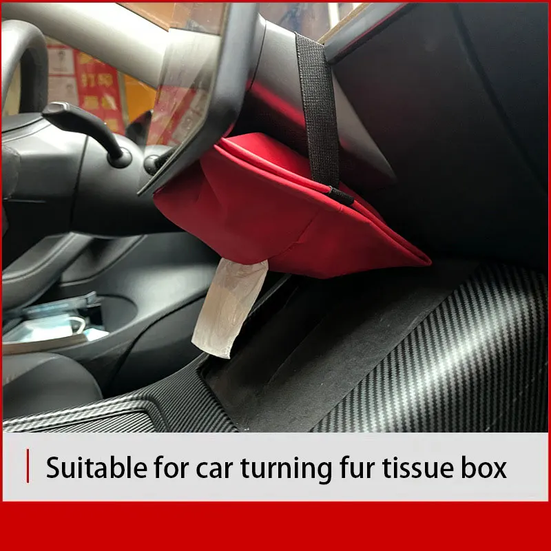 

Tissue bag For Tesla Model 3 Y X S car hidden straps Interior Paper Storage 1PC