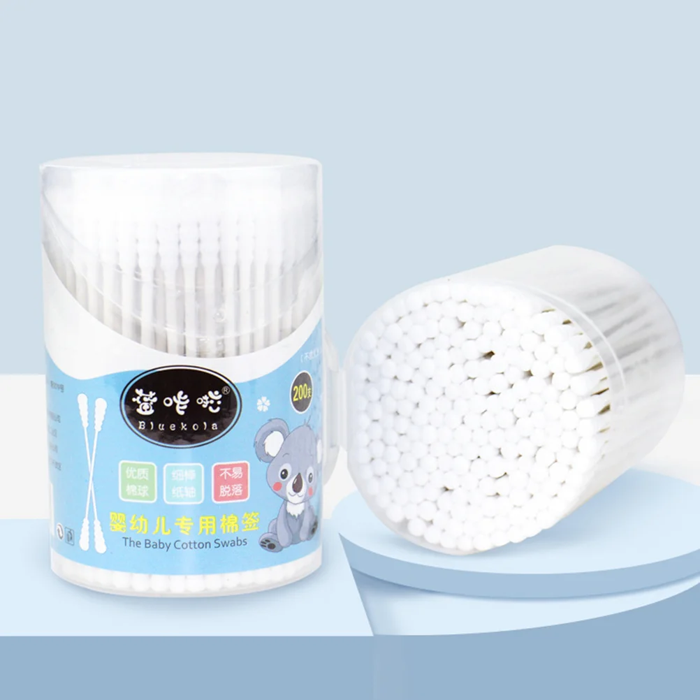 

2 Boxes Disposable Makeup Applicator Wood Stick Cotton Swabs Remover White Baby