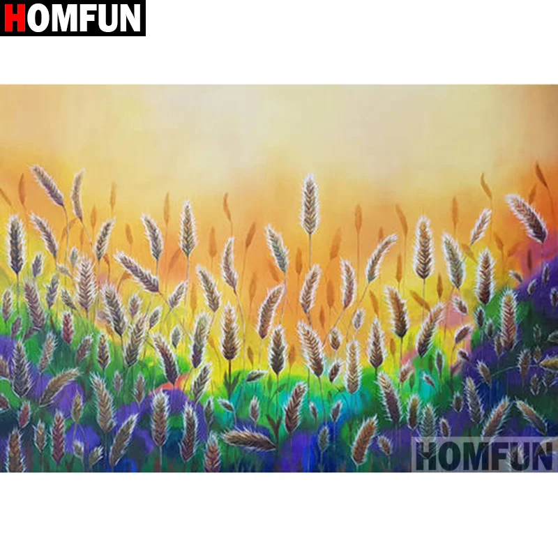 

HOMFUN Full Diamond "Scenery Wheat" DIY 5D Diamond Painting Cross Stitch Home Decor Picture Of Rhinestone Handmade