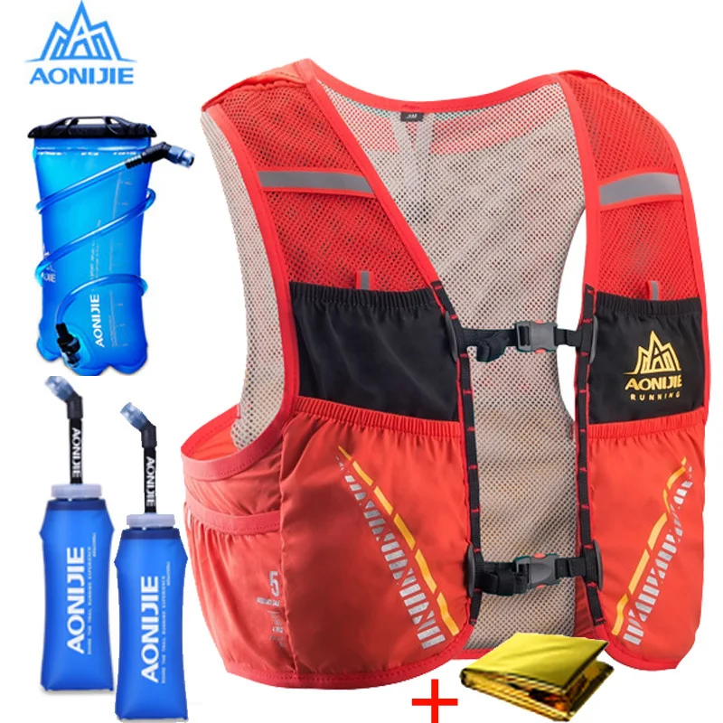 AONIJIE 2022 New 5L C933 Update Outdoor Sports 5L Backpack Hydration Pack Rucksack Bag Vest Harness For Marathon Camping Running