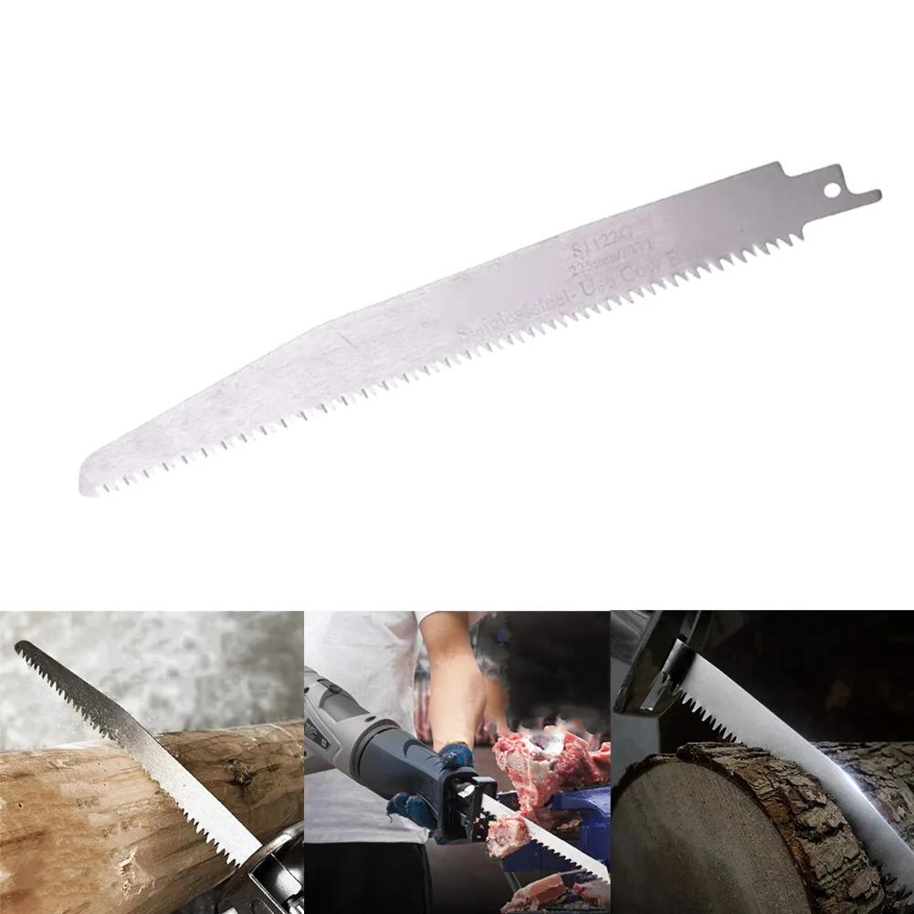 

Reciprocating Saw Blade 225mm/9in 8TPI Multi Saw Blade S1122C Silver Stainless Steel Bone Meat Wood Metal Cutter