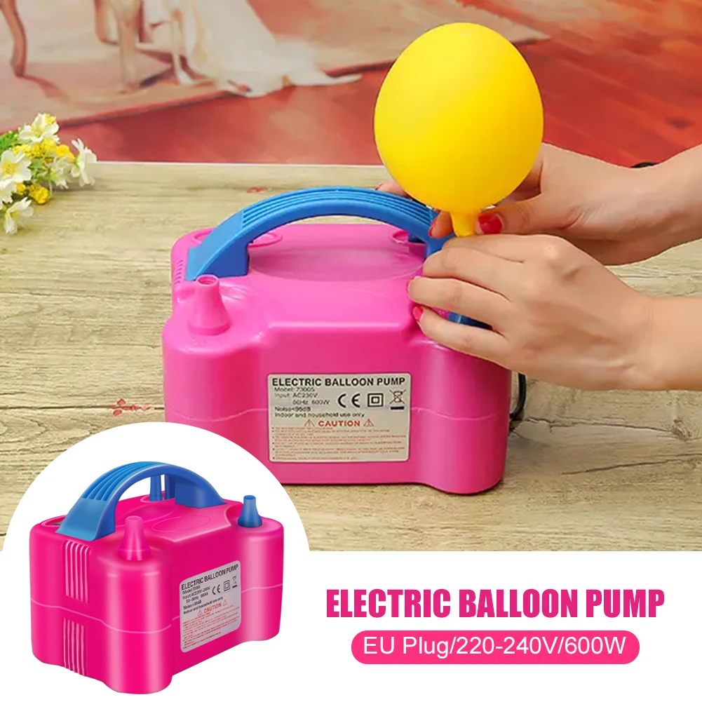 

Electric Balloon Pump EU Plug 220-240V Dual Nozzle Electric Balloon Blower 2Modes Automatic Balloon Inflator Pump Air Compressor