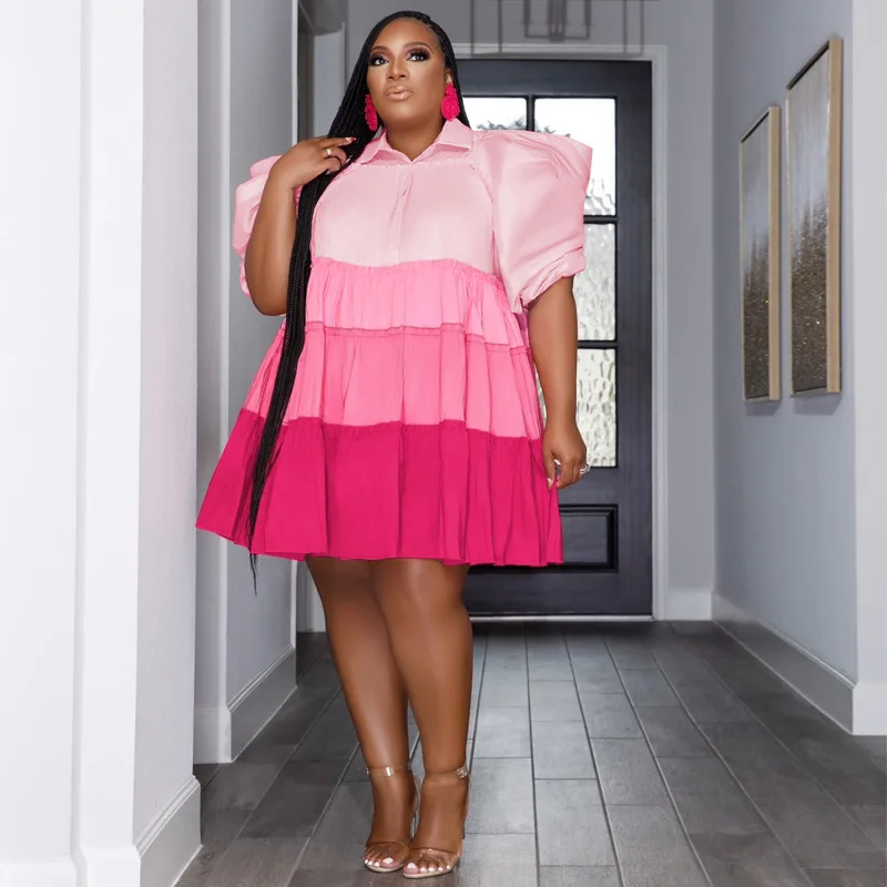

4XL 5XL Plus Size Clothes Dresses Women High Waist Knee Length Ropa Mujre Fashion New Print Oversize Office Lady Dress Vestidos