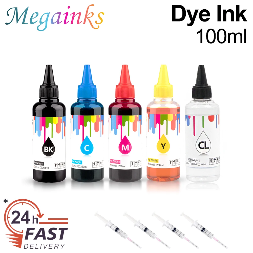 100ml Universal Dye Ink BK C M Y Kit Compatible For HP Canon