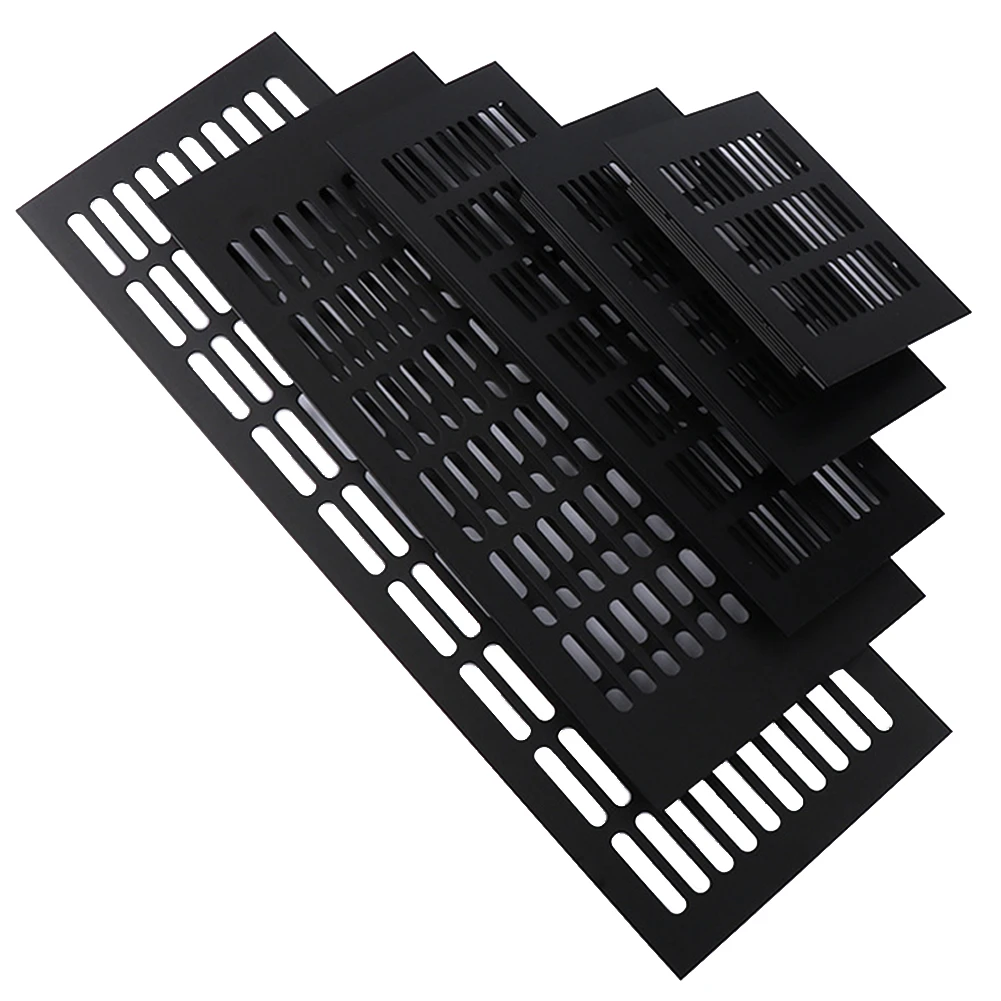 

150mm Aluminum Alloy Black Alloy Rectangular Air Vent Grille Ventilation Cover For Cabinets Wardrobes Cupboard Accessories