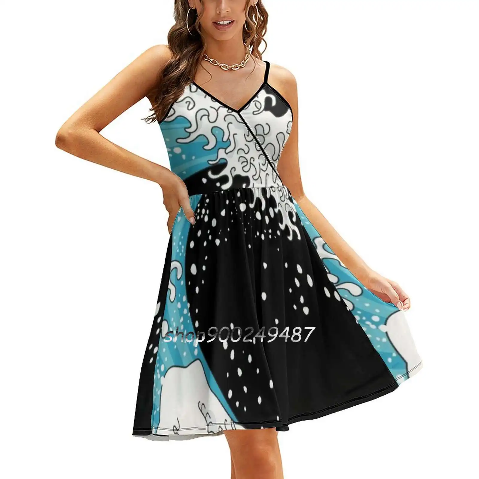 

Kanagawa Wave Sling Dress Summer Dress Sling Sexy A Line Dress Fashion Female Dress Great Wave Off Kanagawa Surf Surfer Surfing