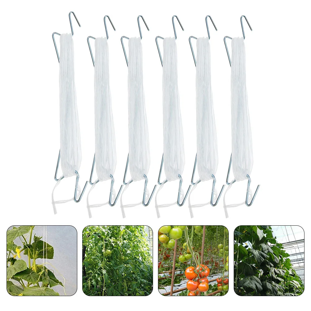 

6 Sets Tomato Hook Truss Hooks Hangers Heavy Duty Vine Support Metal Plants String Rope Tomatoes Climbing Steel Tie Tool