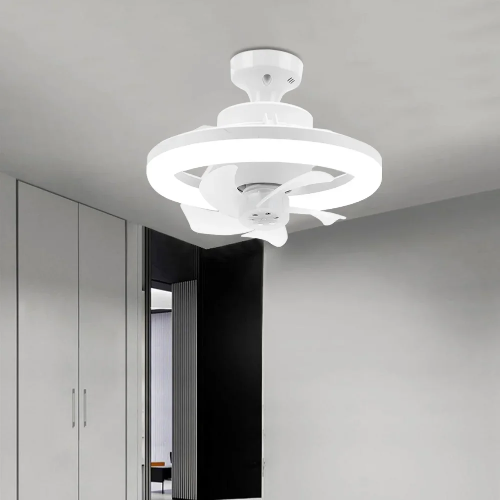 Умный бесшумный потолочный вентилятор E27 с дистанционным управлением и