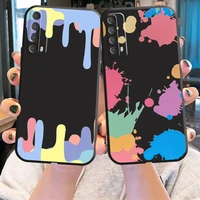 rainbow gradient phone case for huawei y7s y9a y6 2019 y7p 2020 y8s y7 2019 y9 2019 liquid silicon silicone cover black coque