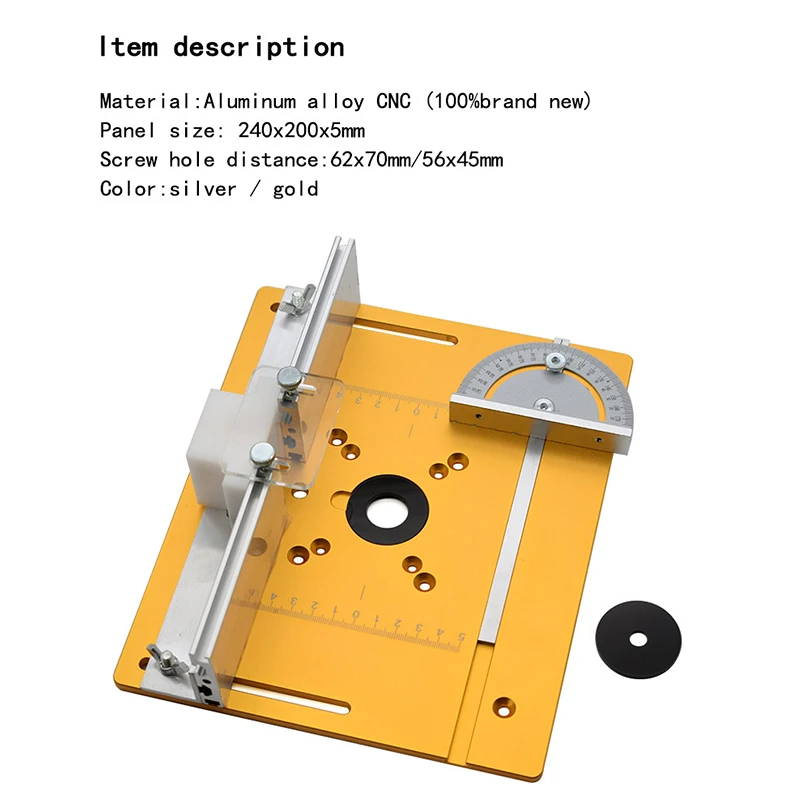 

New Router Table Insert Plate for Woodworking Benches Router Table w/ Miter Gauge Guide Aluminium Profile Fence Sliding Brackets