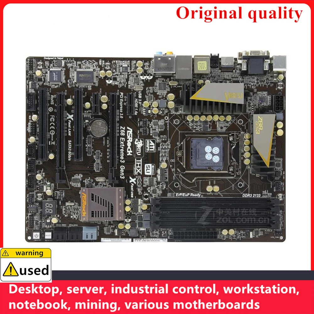 

Используется для материнских плат ASROCK Z68 extreme 3 Gen3 LGA 1155 DDR3 16 ГБ строек для разгона Intel Z68 материнская плата SATA III USB3.0