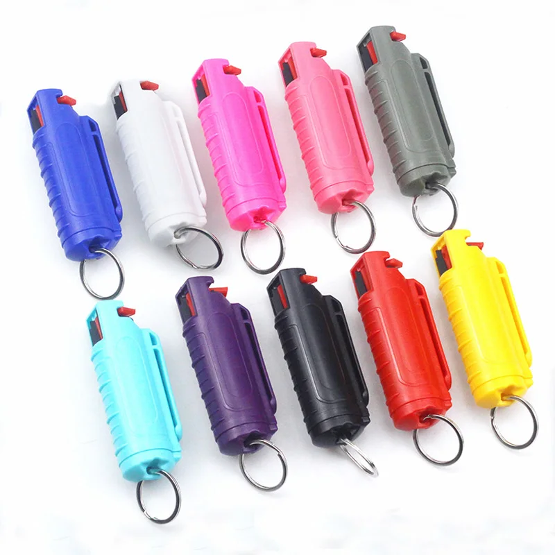 

20ml Self-Defense Pepper Spray Keychain Women Resin Pressure-Type Spray Color Key Chain Car Key Strap Keychains Keyrings
