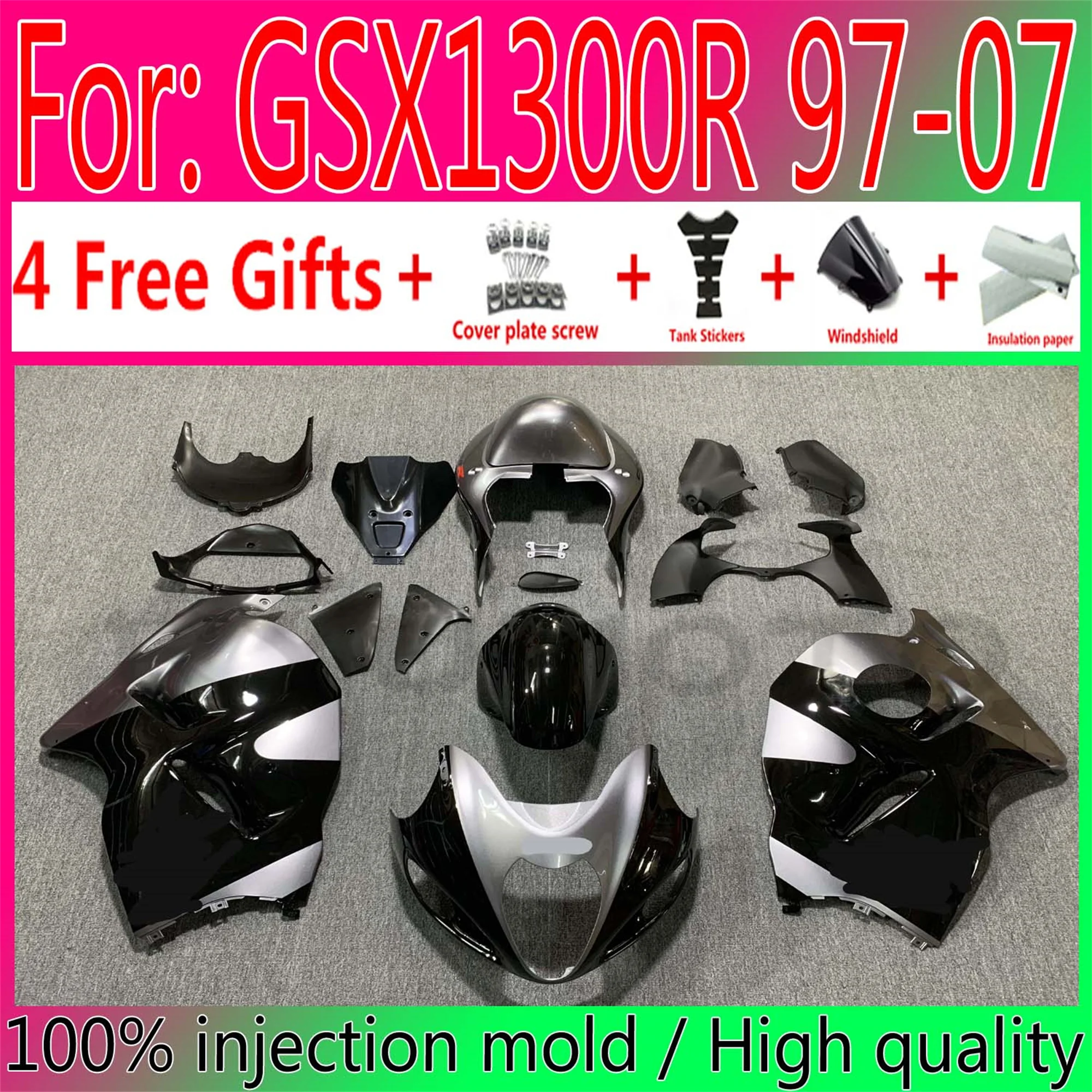 Фото Полный обтекатель мотоцикла HAYABUSA для Suzuki GSXR1300 03 04 05 06 07 GSX1300R 97 98 99 00 01 02, обтекатели кузова №1