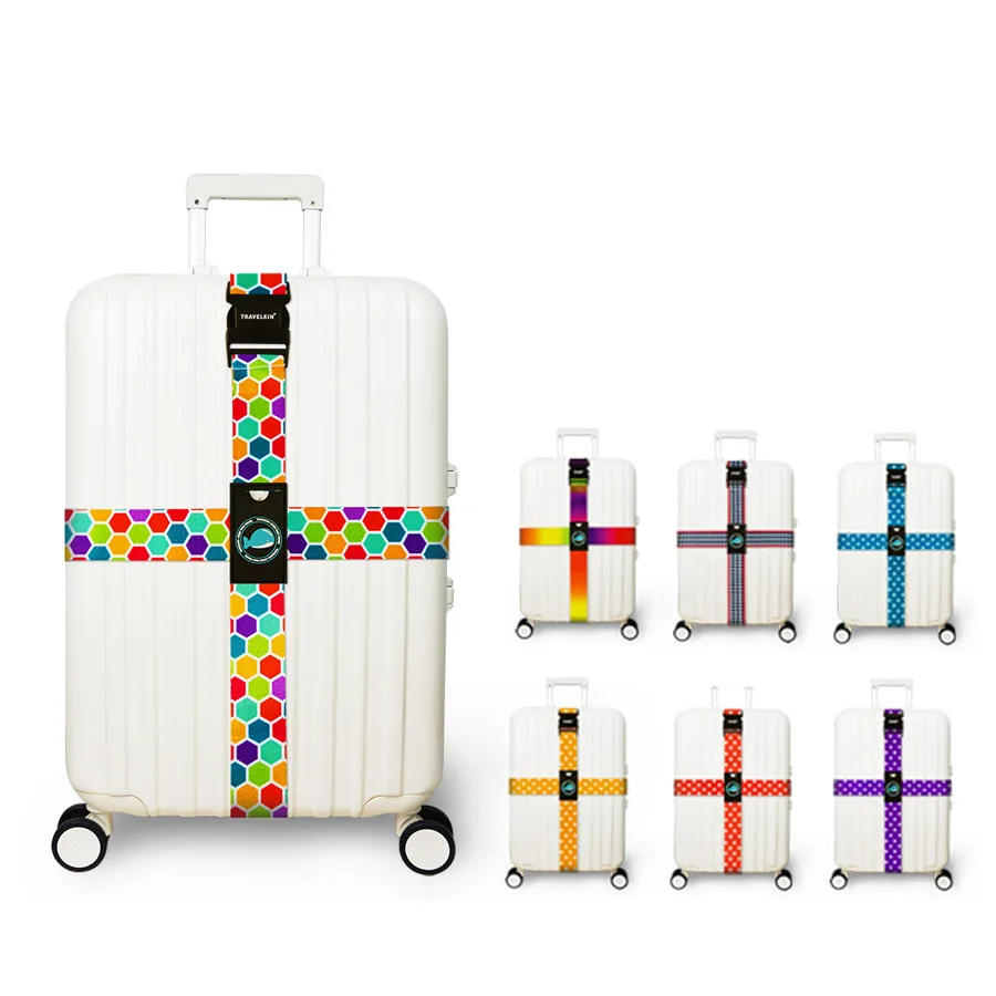 TSA Password Customs Lock Luggage Cross Belt Adjustable Travel Suitcase Band Luggage Suitcase Rope Straps Travel Accessories