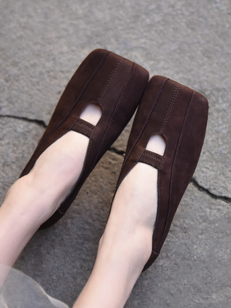 

Туфли Artmu женские с квадратным носком, натуральная кожа, лоферы, мягкая подошва, перфорированная подошва, плоская подошва, роскошный дизайн, для прогулок