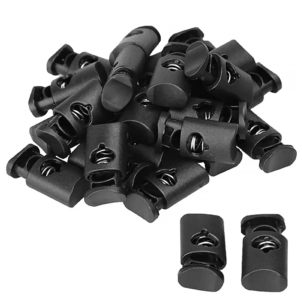 

100 Pcs Plastic Cord Spring Locks Stoppers Clothes Pants Rope Toggles End DIY Crafting Accessories