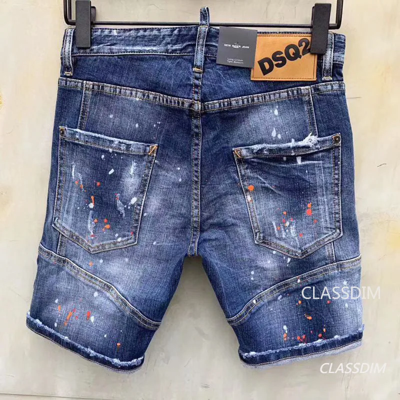 

Men Summer Holes Denim Shorts Light Blue Shorts Jeans High Quality Male Stretch Fit Denim Jeans Shorts Size 38