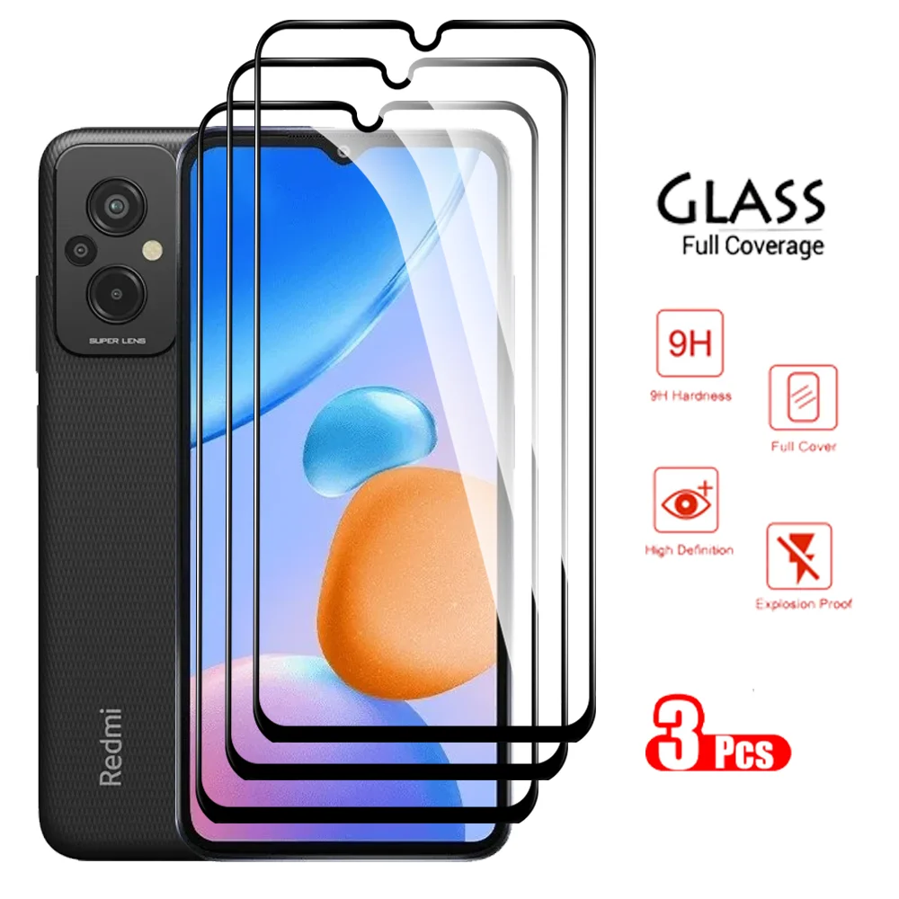 

3pcs Black Edge Phone Film For Xiaomi Poco M4 5G M5 Redmi 11 Prime 4G Redmi11prime Tempered Glass Pocom4 Pocom5 Screen Protector