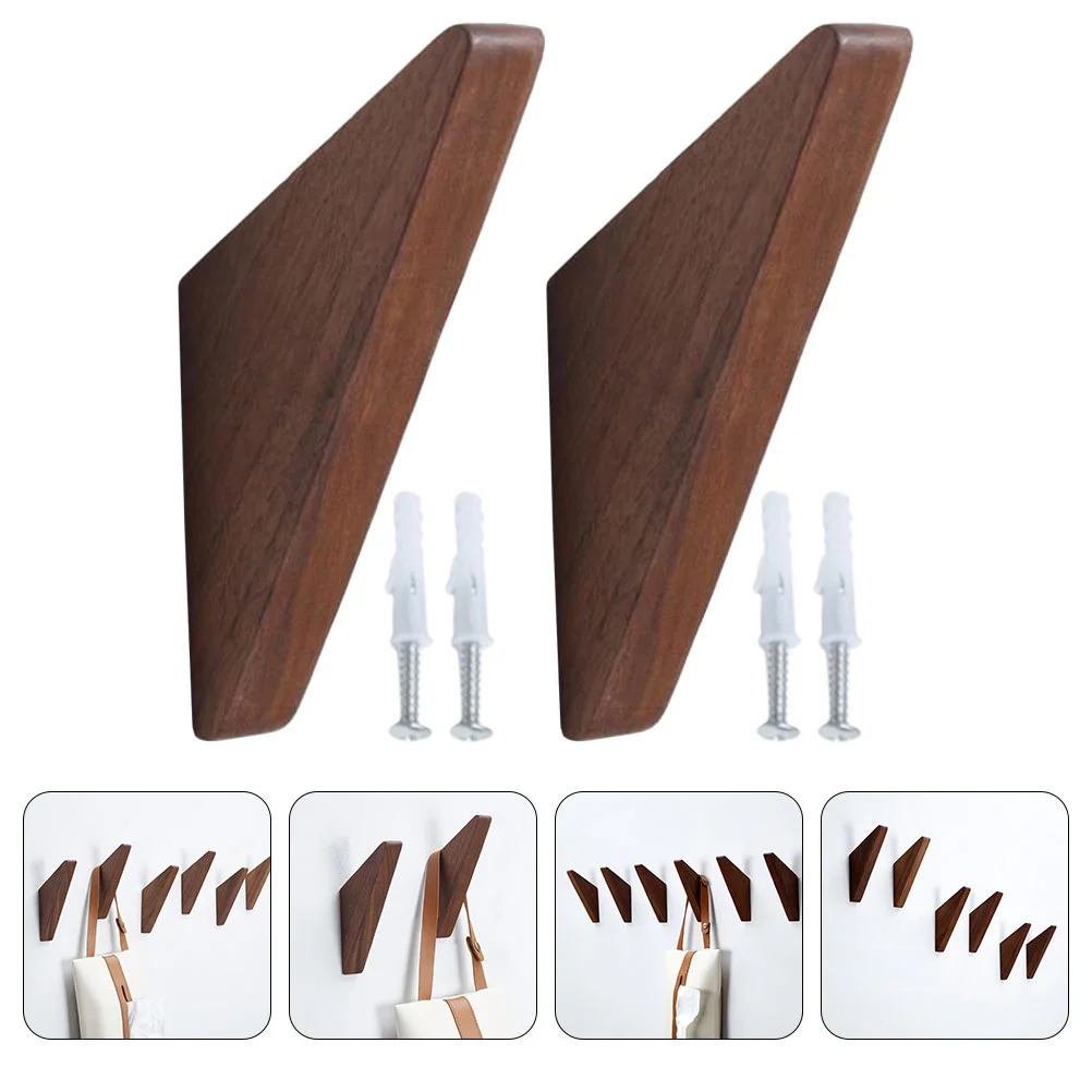 

2 Pcs Clothes Hook Japanese Decor Home Bag Hooks Wall Wooden Coat Nail Bathroom Vintage Hanger