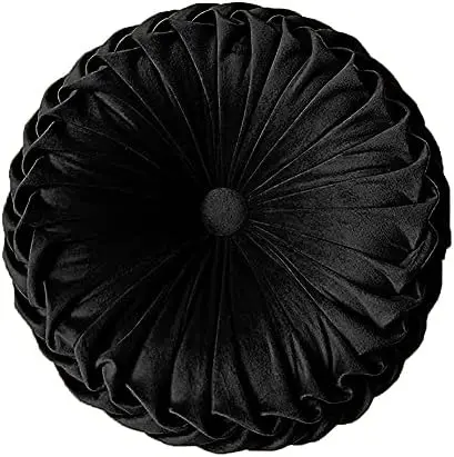 

Round Throw Pillow Velvet Home Decoration Pleated Cushion for Couch Chair Bed Car Emerald Green Bed pillows for bed Sitting pill