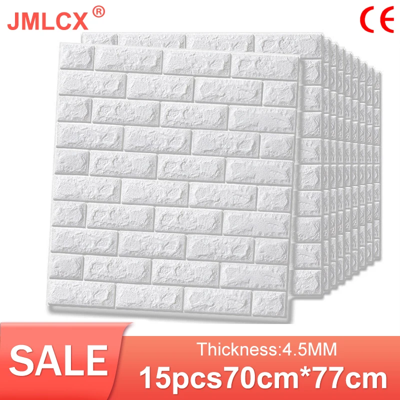 

15PCS Self Adhesive Foam Wallpaper Waterproof 3D Brick Wall Panel Living Room Brick Stickers Kid Bedroom Brick Papers Home Decor