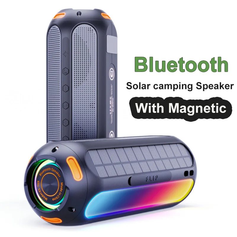 Мощный беспроводной Bluetooth-динамик колонка на солнечной энергии магнитный Caixa De Som
