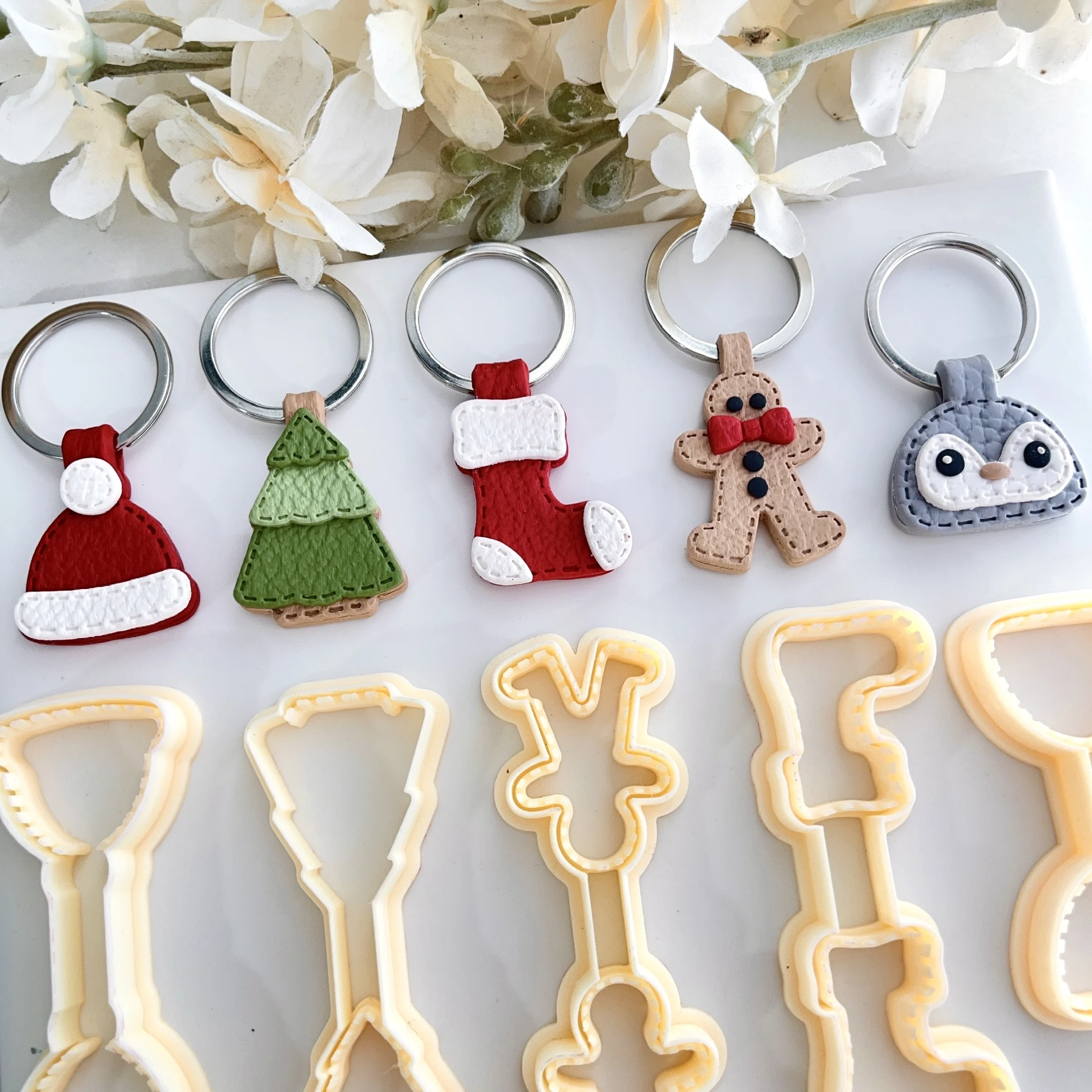 Мягкий трапециевидный брелок Рождественская полимерная фотография глина для