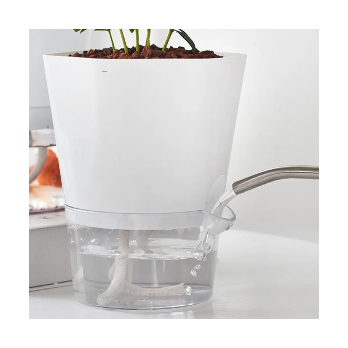 

Hydroponic Automatic Water Absorption Succulent Flower Pot Self-Watering Flower Pot Hydroponic Lazy Flower Pot L