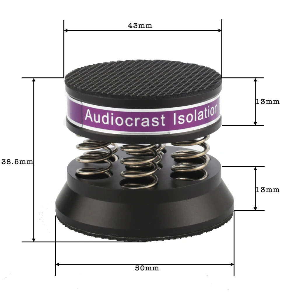 Audiocrast 4 шт. черная алюминиевая пружинная фотоизоляционная подставка для HiFi