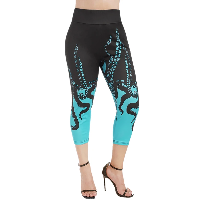 2022 Women Octopus Printed Leggings Fashion Slim Tight Seamless Fitness Gym Leggings Stretch Yoga Pants Summer Ropa De Mujer