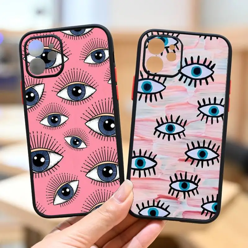 

Lucky Eye Blue Evil Eye Print Phone Case IPhone 12 11 13 14 Pro Max X XR XS SE2020 7 8 Plus Hard Shockproof Cover Case
