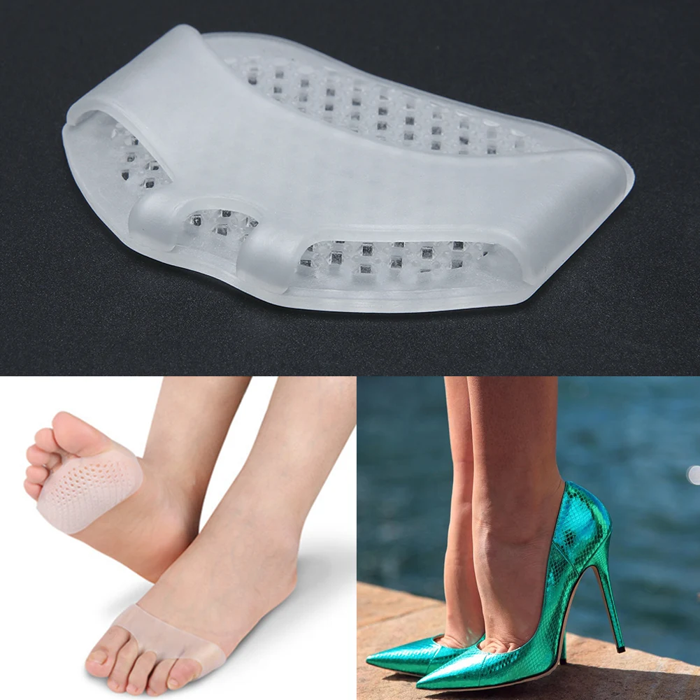 

1 Pair Gel Forefoot Metatarsal Pads Silicon Half Yard Othotics Pain Relief Massage Anti-slip Cushion Forefoot Supports Foot Care