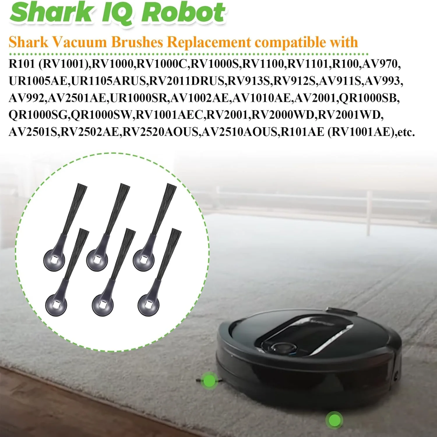 102KY1000 Боковые щетки (6 шт.) Совместимы с роботом IQ R101AE (RV1001AE) RV1100 RV1101 RV2011DRUS RV912S R100